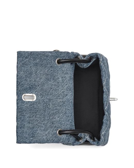 Marc Jacobs Blue The Quilted Denim Mini Dual Shoulder Bag