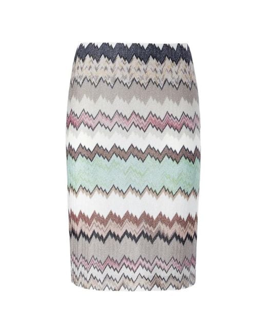 Missoni Midi-Rok Met Chevron Split in het Gray