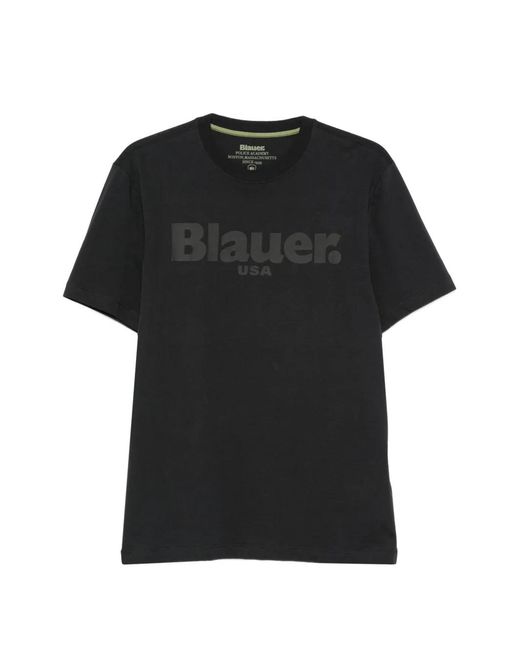 Blauer Black Logo-Print Crew-Neck T-Shirt for men