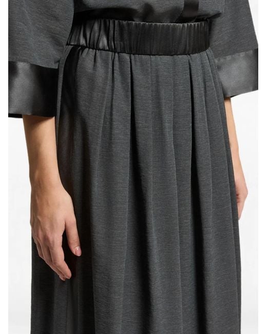 Peserico Black Pleated Midi Skirt