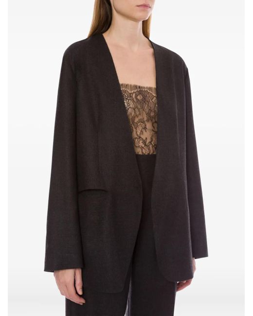 Alberta Ferretti Black Wrap-Effect Coat