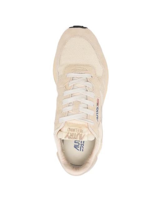 Autry White Reelwind Suede Panelled Sneakers