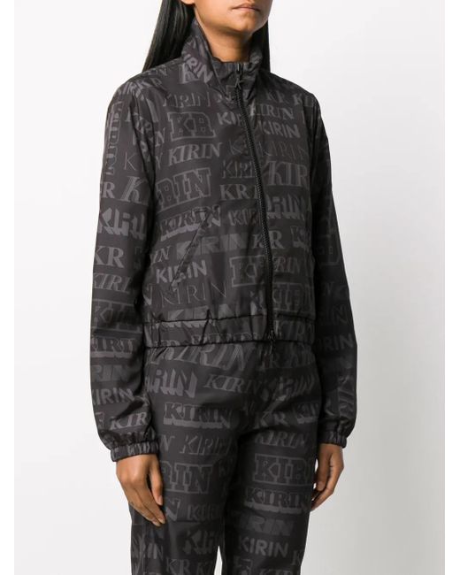 Kirin Black Logo Print Open-Back Jacket
