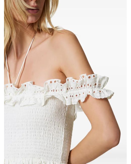 Twinset ラッフル ドレス White