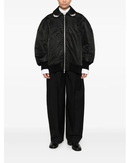 Simone Rocha Black Embellished Bomber Jacket