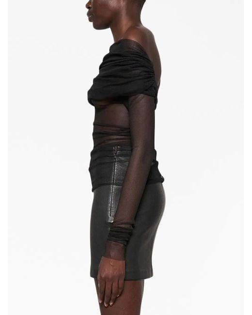 Christopher Esber Black Veiled Silk Top