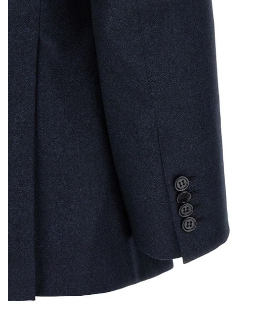 Brioni Blue Herringbone Wool Suit for men