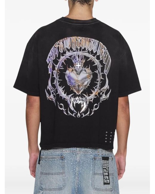 Ksubi Black T-Shirt Anguish Halen À Coupe Boxy for men