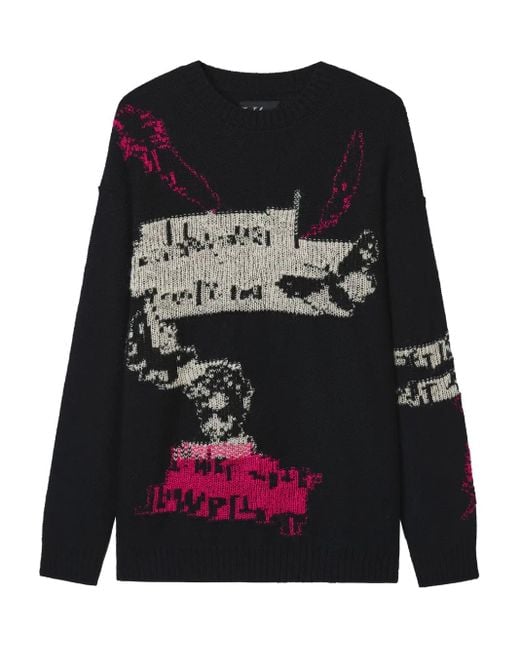 Y's Yohji Yamamoto インターシャパターン セーター Black