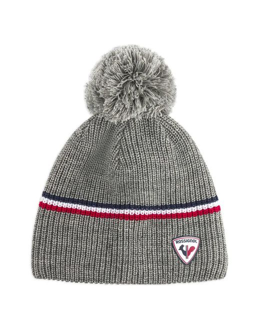 Rossignol Gray Pompom-Detail Beanie Hat for men
