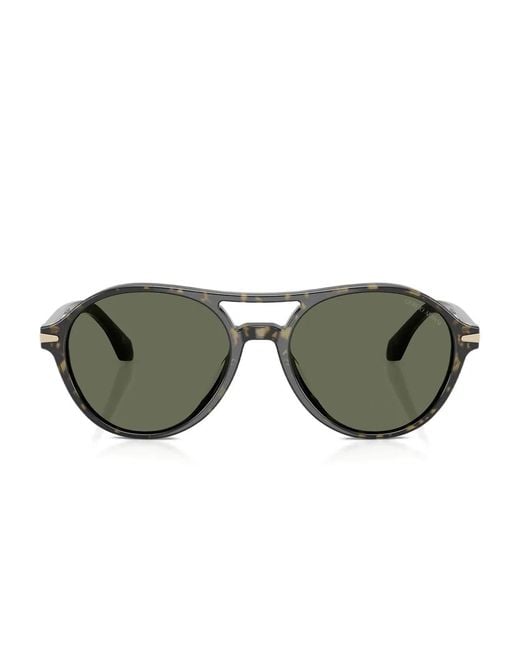Giorgio Armani Green Round-Frame Sunglasses for men