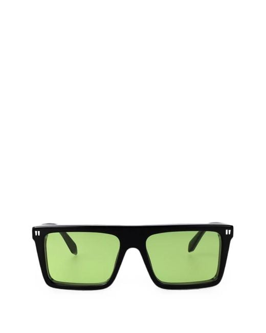 Off-White c/o Virgil Abloh Green Bridgeport Square-Frame Sunglasses
