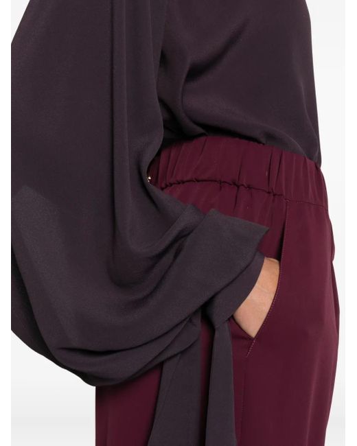 FEDERICA TOSI Purple Ballon-Sleeve Cut-Out Blouse