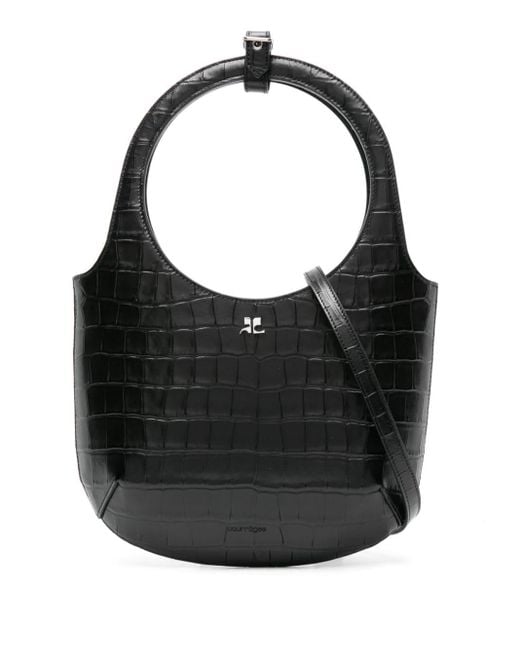 Courreges Black Holy Handtasche aus Leder