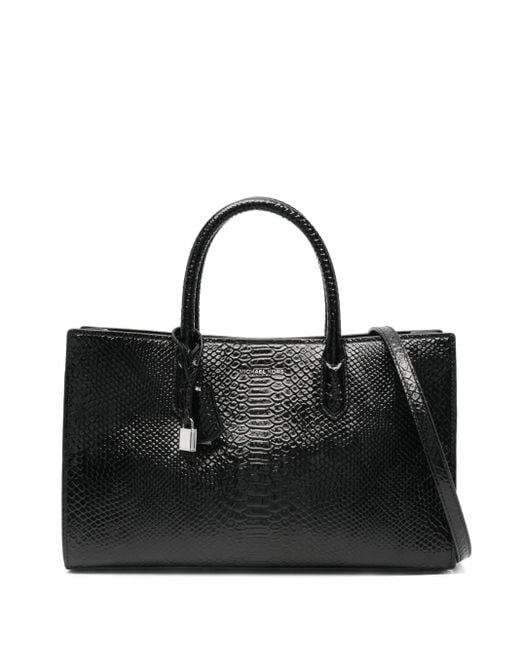 Borsa Tote Scarlett Con Effetto Serpente di Michael Kors in Black
