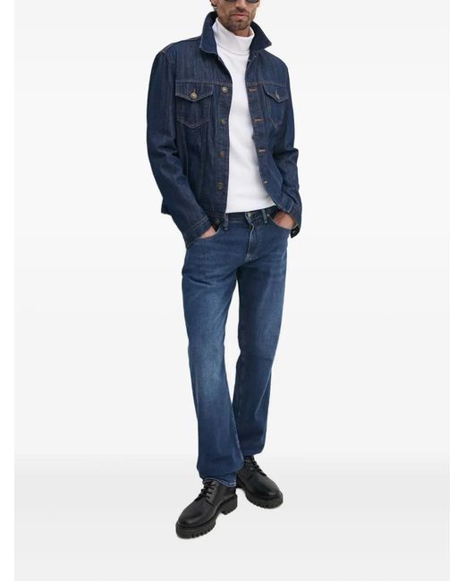 Guess Blue Logo-Patch Jeans for men