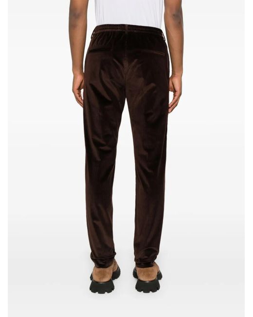 Tagliatore Black Corduroy Trousers for men