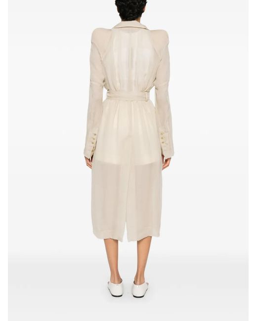 Rick Owens White Maria Trench Coat
