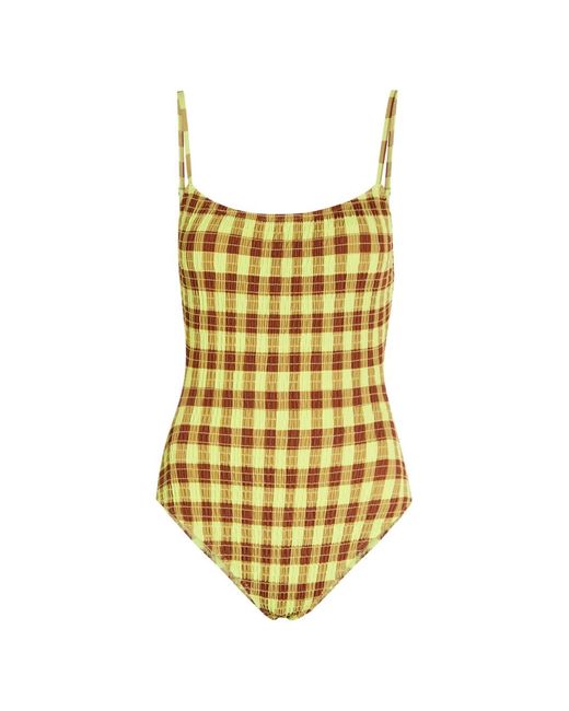 Damson Madder White Ilibet Smocked Swimsuit