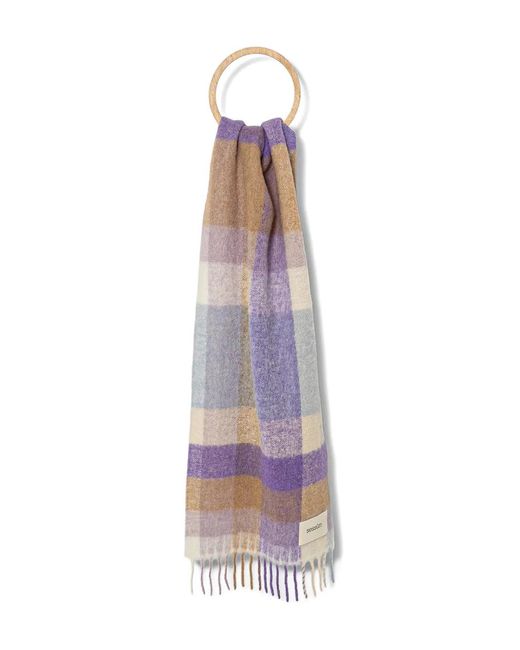 Sessun Purple Checked Scarf