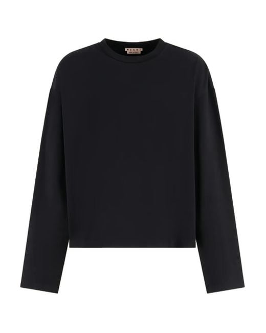 Marni T-Shirt Met Lange Mouwen in het Black voor heren
