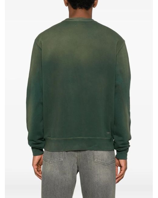 Amiri Green Crest-Embroidered Sweatshirt for men
