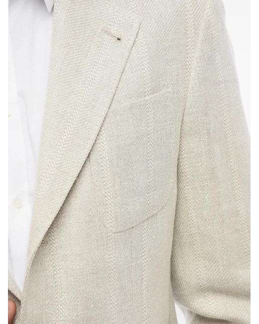 Brunello Cucinelli White Single-Breasted Patch-Pocket Blazer for men