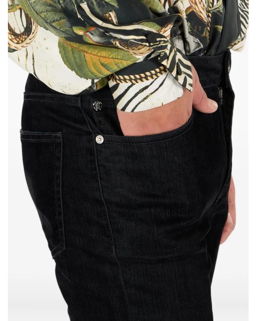 Roberto Cavalli Black Logo-Detail Jeans for men