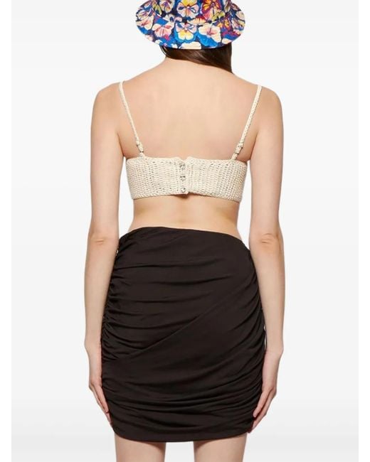 Magda Butrym Natural Floral-Appliqué Top