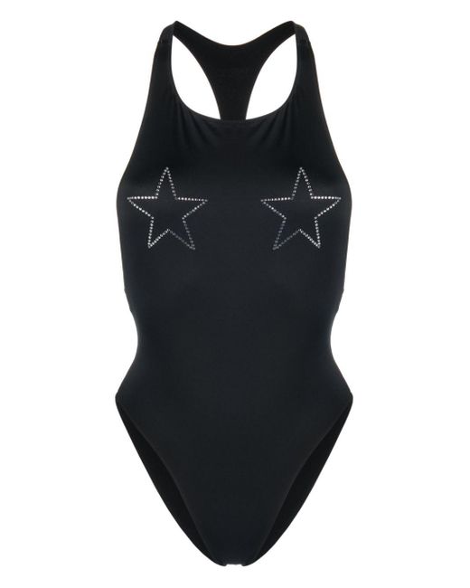 Stella McCartney Black Crystal-embellished Star Swimsuit