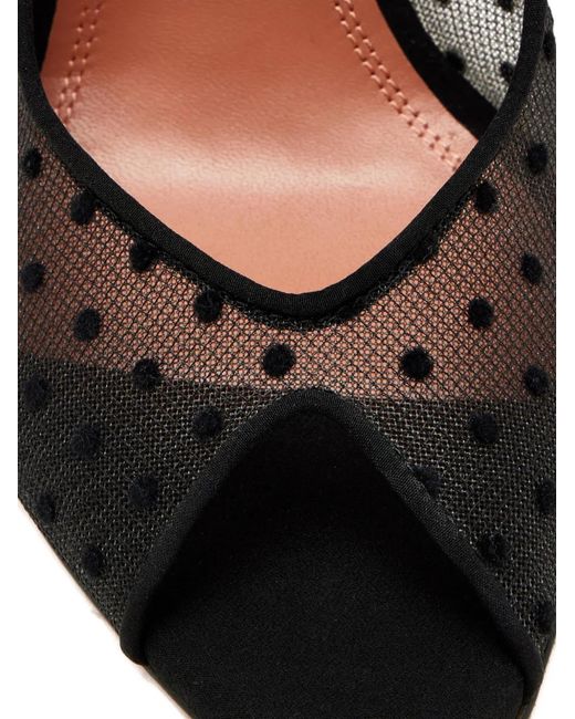AMINA MUADDI Metallic Kristina Polka-Dot Slingback Sandals