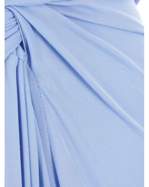 Bottega Veneta Blue Draped Cut-out Dress