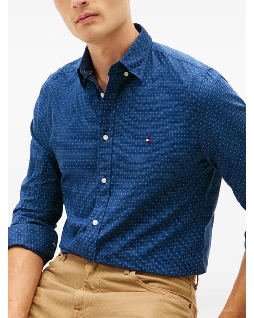 Tommy Hilfiger Blue Polka-Dot Shirt for men