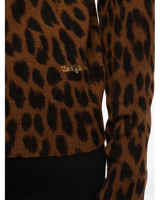Zadig & Voltaire Brown Missia Leopard Cardigan