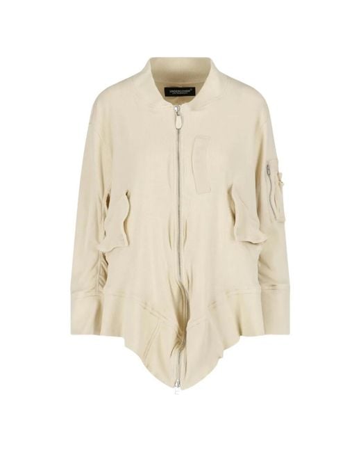 Undercover Natural Veste Bomber Ma-1 À Design Asymétrique