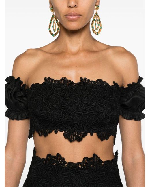 Ermanno Scervino Broderie Anglaise Top in het Black