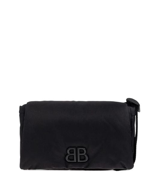 Balenciaga Black Nylon Small Monaco Crossbody Bag for men