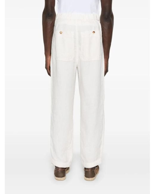 メンズ Brunello Cucinelli パッチポケット ドローストリングパンツ White