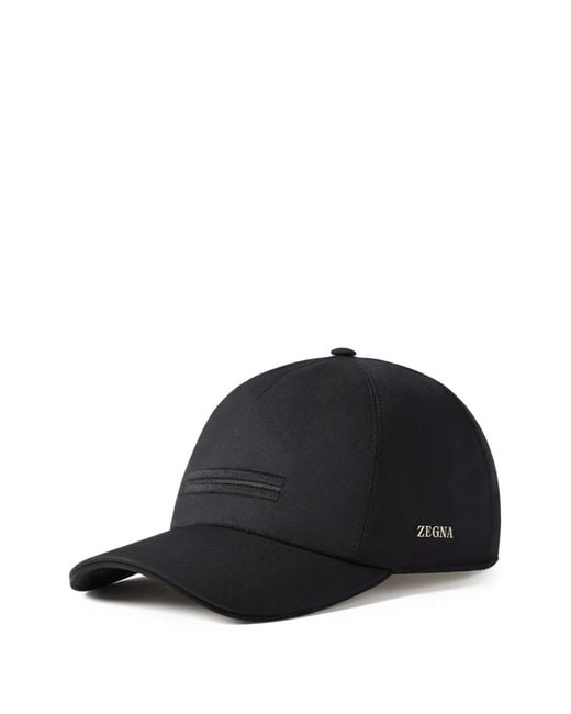 Zegna Black Microfiber Motorin Baseball Cap for men