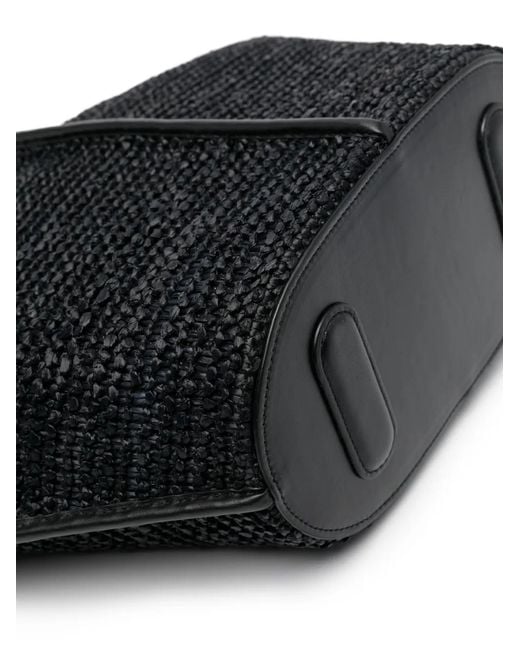 Hereu Black Calella Raffia Basket Tote Bag Bags