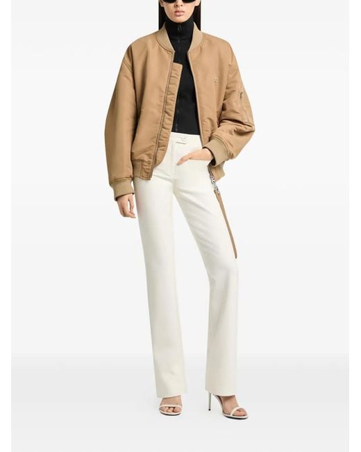 Courreges Natural Logo-Embroidered Bomber Jacket