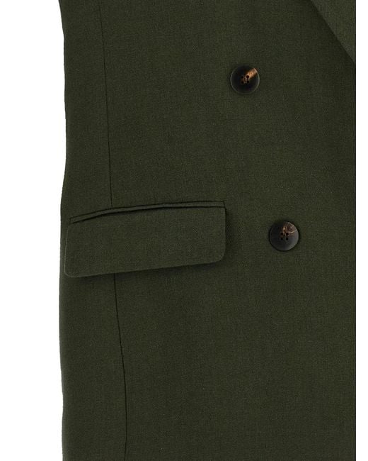 Max Mara Green Aia Double-Breasted Waistcoat