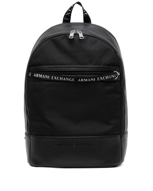 Armani Exchange Logotrim Leather Backpack in Black for Men Lyst