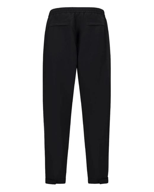 Herno Black Elasticated-Cuffs Straight-Leg Trousers for men