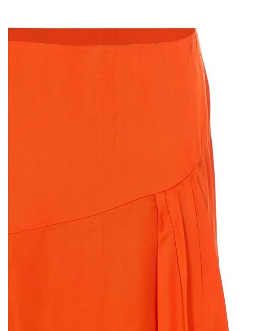 Essentiel Antwerp Orange Jiselle Pleated Skirt