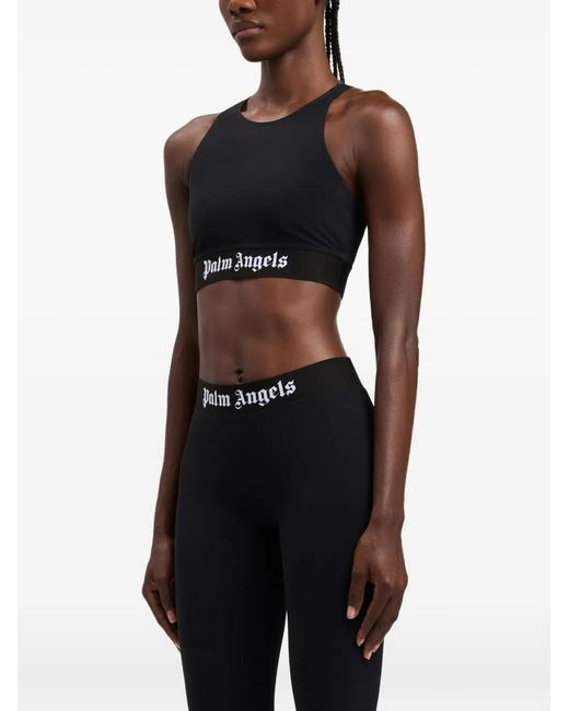 Palm Angels Black Logo Band Racerback Top