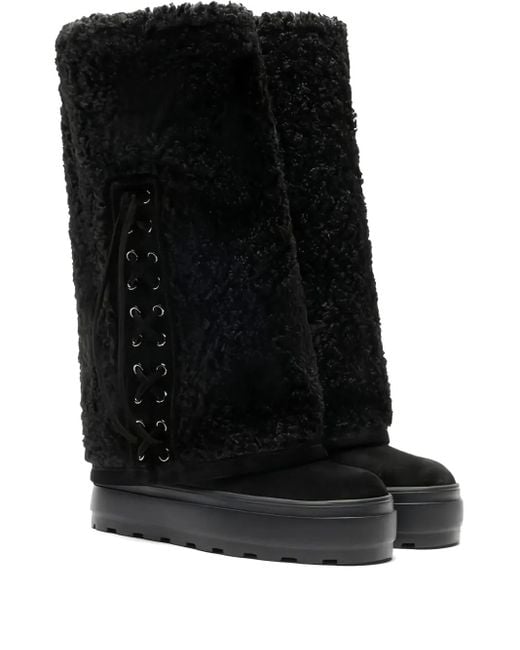 Stivaletti Platform Stringati di Casadei in Black