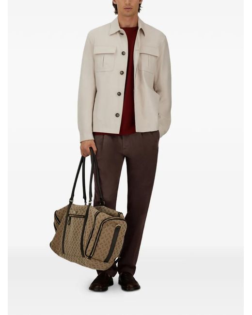 Herno Brown Pleat-Detail Trousers for men