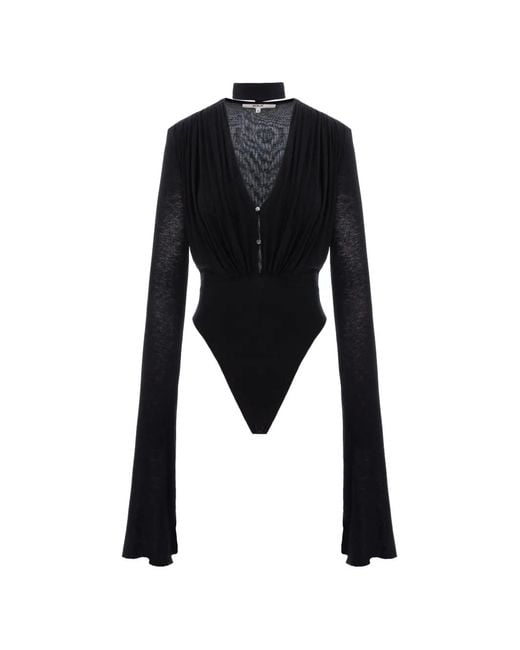 MANURI Black Suki Long-Sleeve Bodysuit