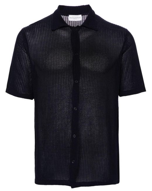 Ballantyne Black Open-knit Linen Shirt for men
